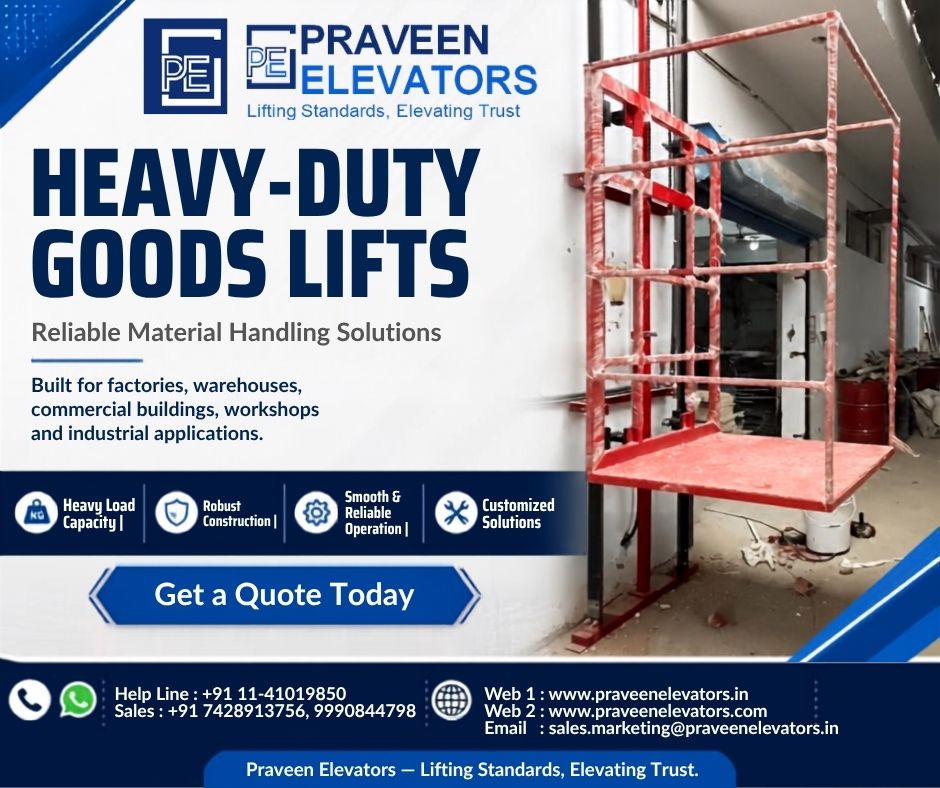 1 Ton Hydraulic Goods Lift For Warehouse 25-30 Height