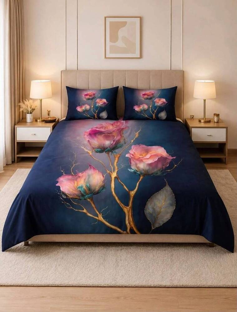 Gulab Printed Double Bedsheet