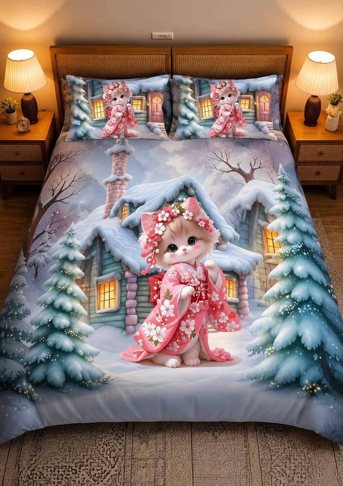 Snow Billi Printed Double Bedsheet