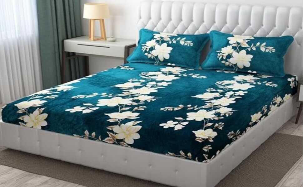 Premium Elastic Fitted Bedsheet with Pillow Covers