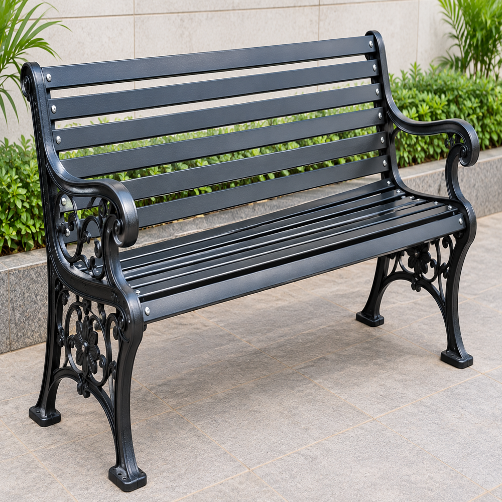 Cast Iron Bench With Ms Strips