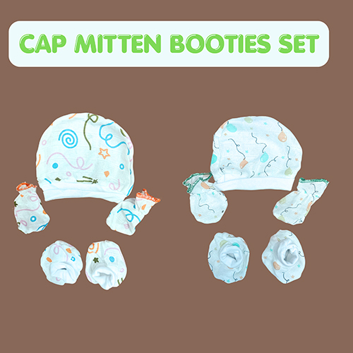 Muslin Cap Mitten Booties Set