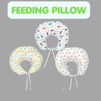 Muslin Feeding Pillow - Color: White Color With Playful Printed Patterns