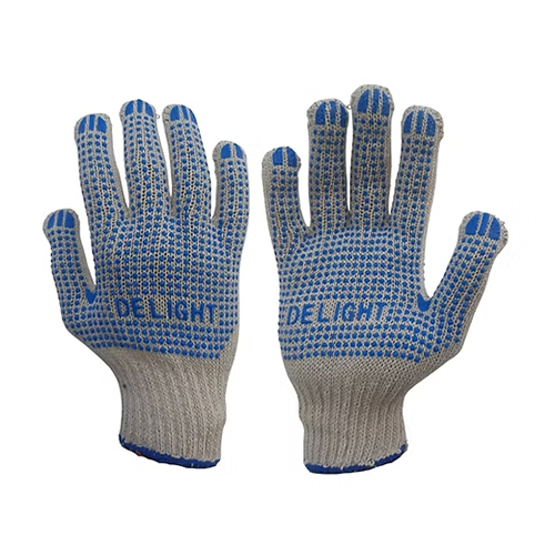 Delight MDD0782-W 7 Gauge Double Side Dotted Gloves White