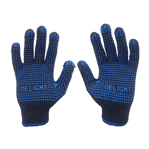 Delight MD1082-B, 10 Gauge Single Dotted Gloves Blue