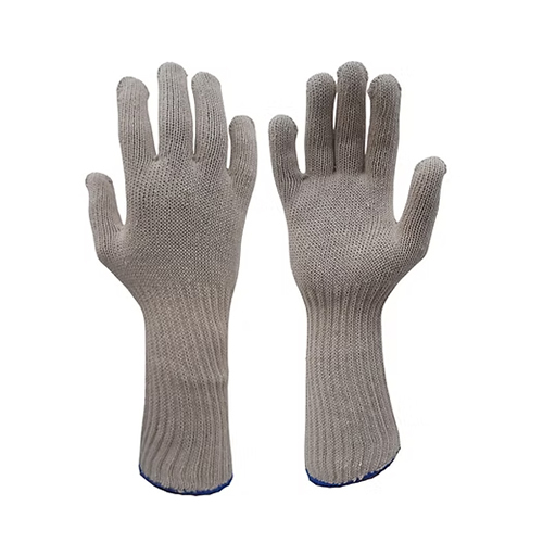 Delight 7 Gauge 12 inch Cotton Knitted Gloves (White)
