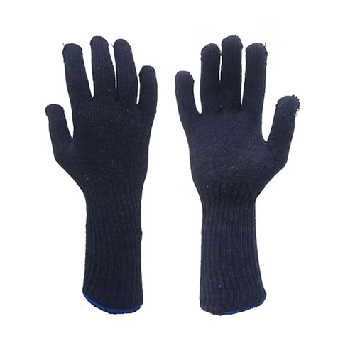 Delight 7 Gauge 12 inch Cotton Knitted Gloves (Blue)