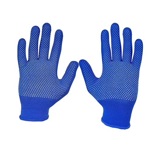 Delight MPKD13-62(BL) 13 Gauge Blue Polyester PVC Dotted Hand Gloves