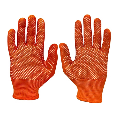 Delight MPKD13-62(O) 13 Gauge Orange Polyester PVC Dotted Hand Gloves