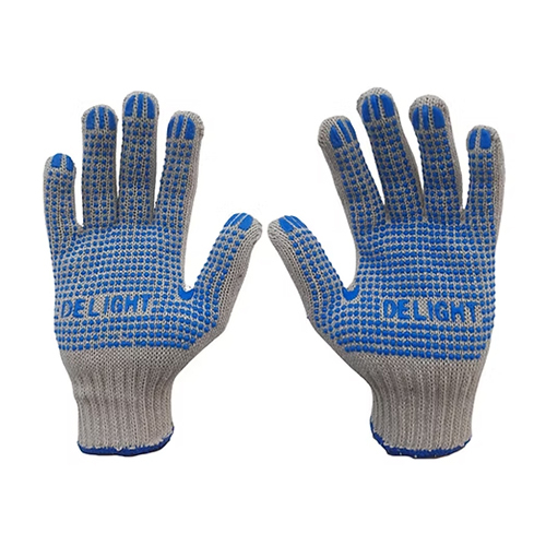 Delight MD0782-W, 7 Gauge Single side Dotted gloves White