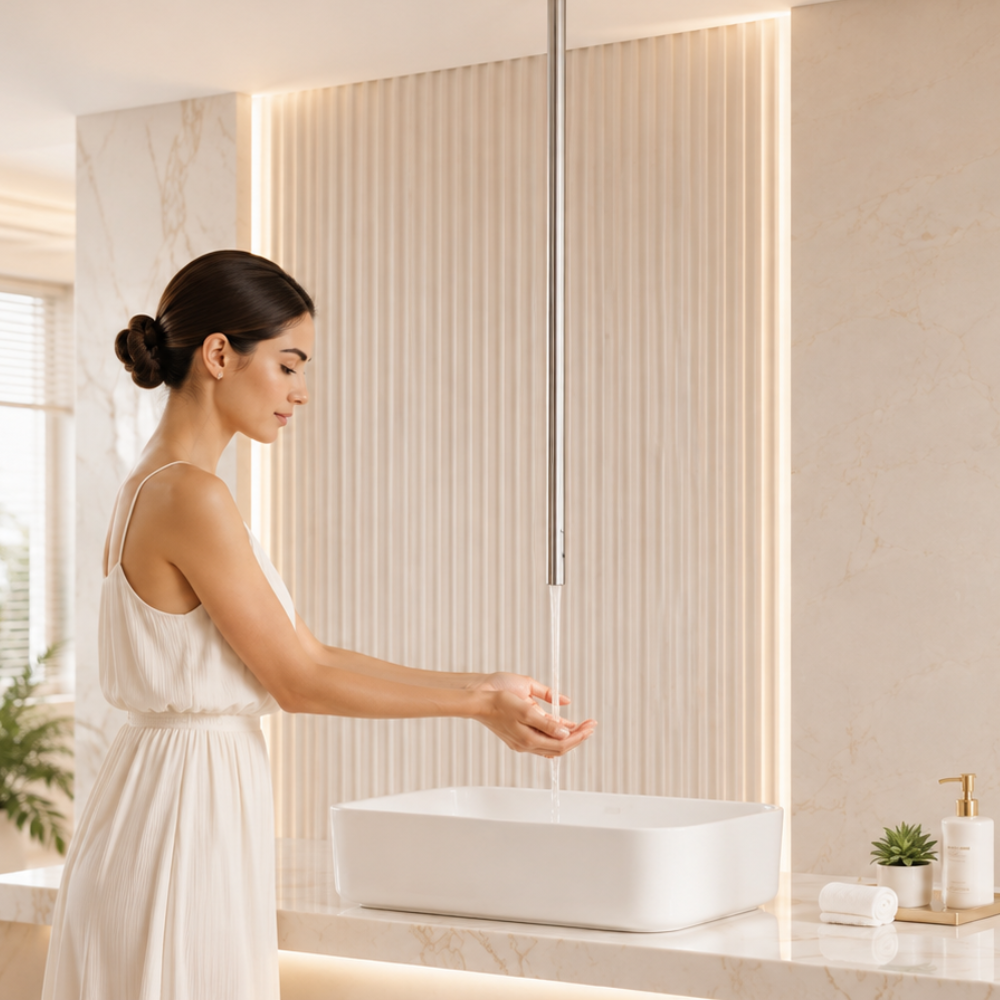 Ceiling Mounted Sensor Tap - Color: Silver