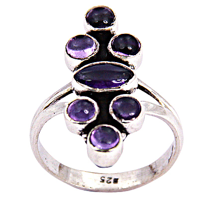 Truly Designer Amethyst Gemstone Silver Ring