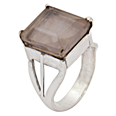 राजकुमारी गुलाब क्वार्ट्ज रत्न चांदी की अंगूठी के आभूषण