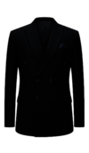 Solid Black Double Breasted Two Piece Suits In Strachable Laycra
