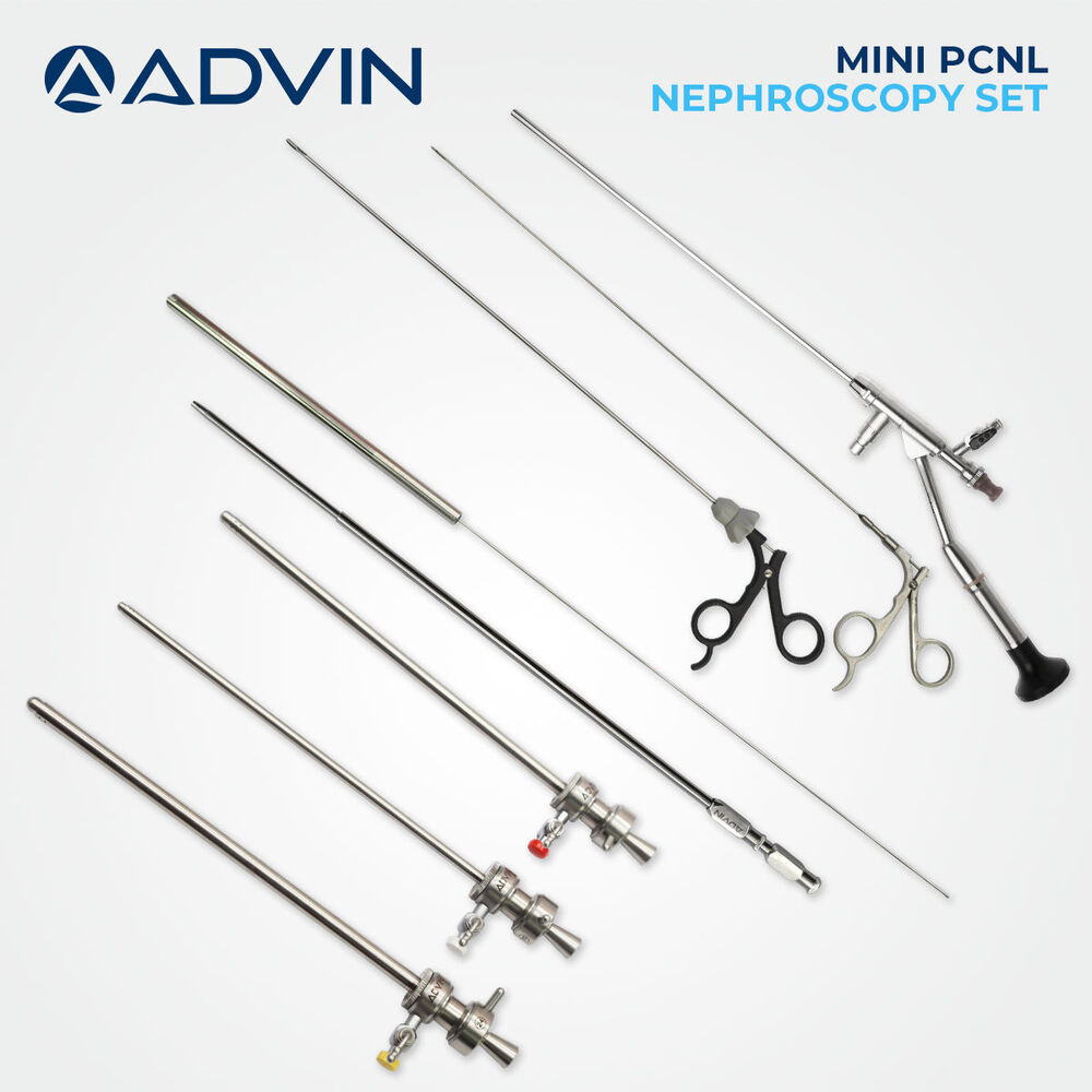 Nephroscopy Instrument Set - Color: Silver & White