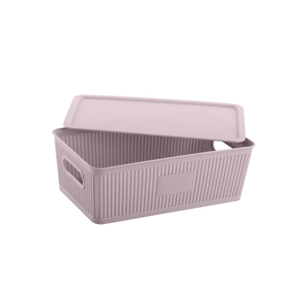Fluted Storage Small Basket with Lid