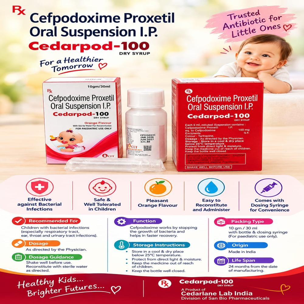 CEDARPOD - 100 DRY SYRUP ORANGE FLAVOUR FOR PAEDIATRIC USE