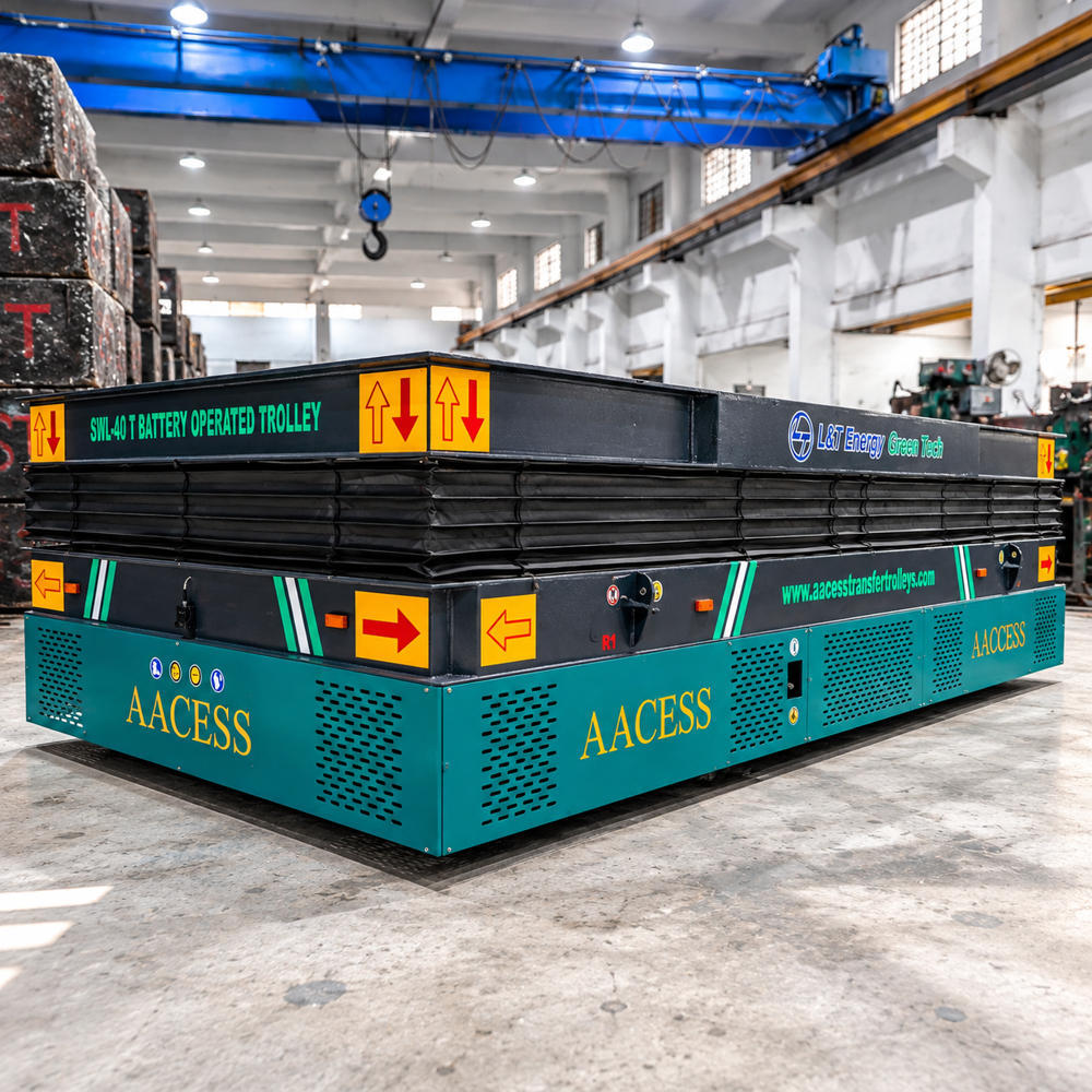 Battery Operated Omnidirectional Trolley - Capacity: 60 Ton