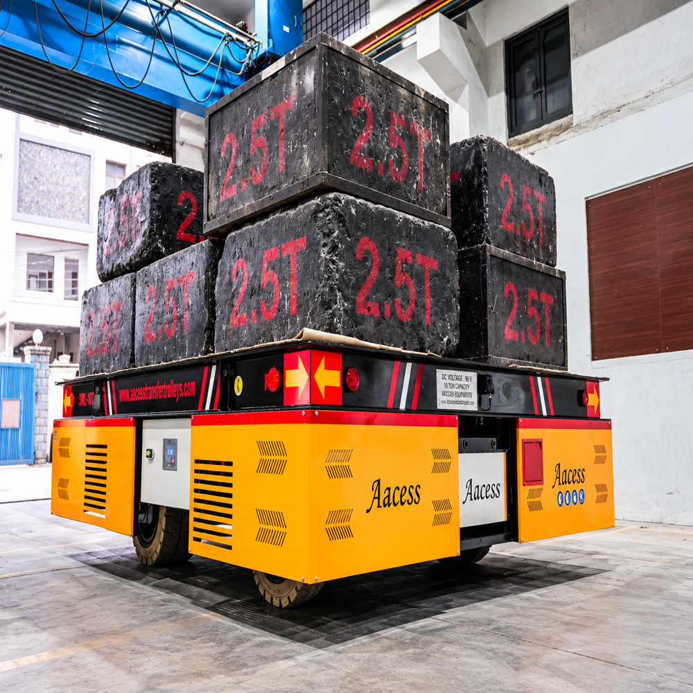 Battery Operated Omnidirectional Trolley - Capacity: 60 Ton
