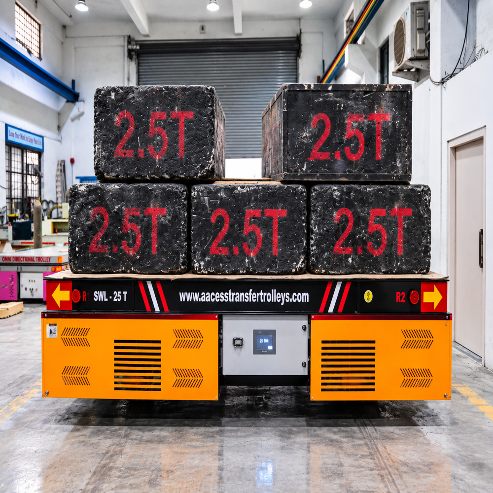 Battery Operated Omnidirectional Trolley - Capacity: 60 Ton