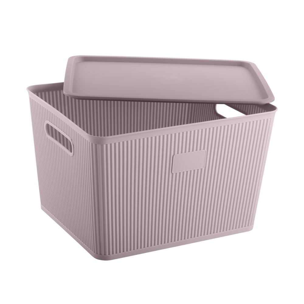 Fluted Storage Large Basket with Lid