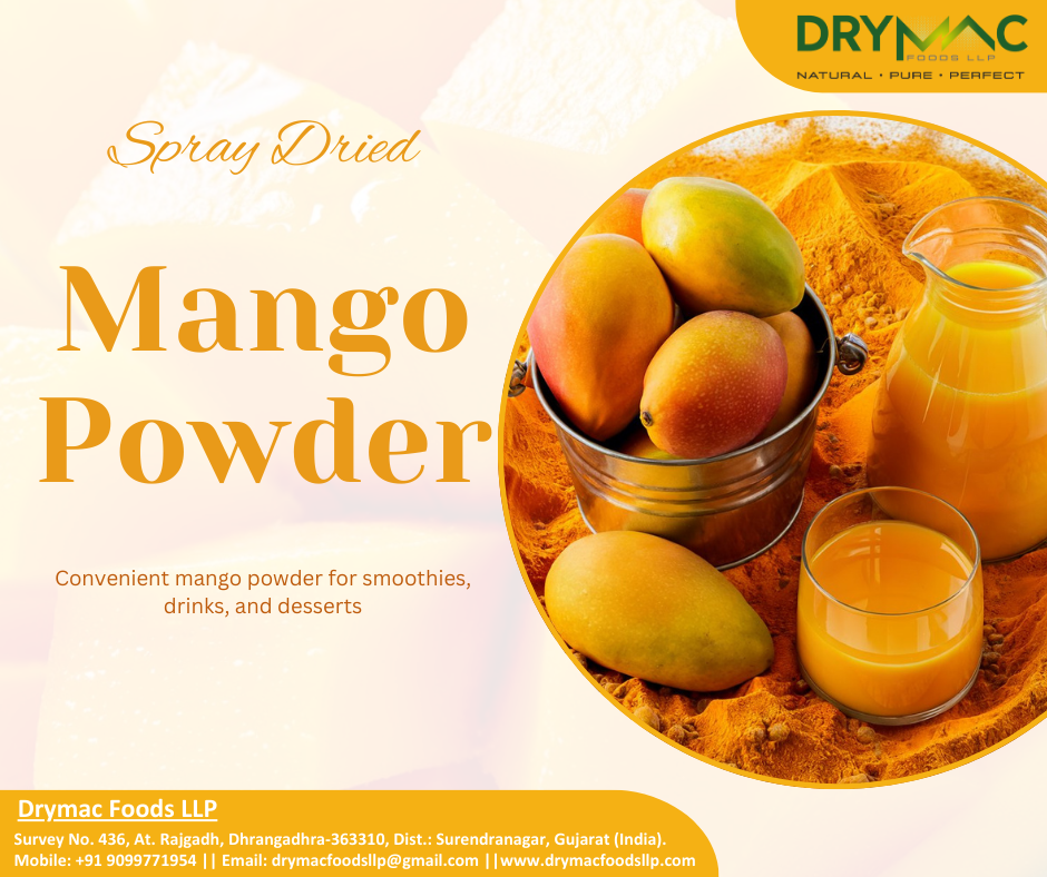 Spray Dried Mango Powder - Fine Powder From Natural Ripe Mangoes | Water-soluble, 12-month Shelf Life, Ideal For Beverages, Bakery, And Jellies