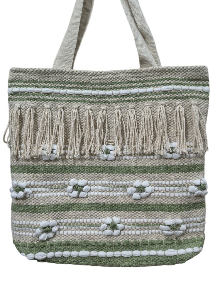 Stylish Handmade Crochet 3D Flower Design Tote Bag