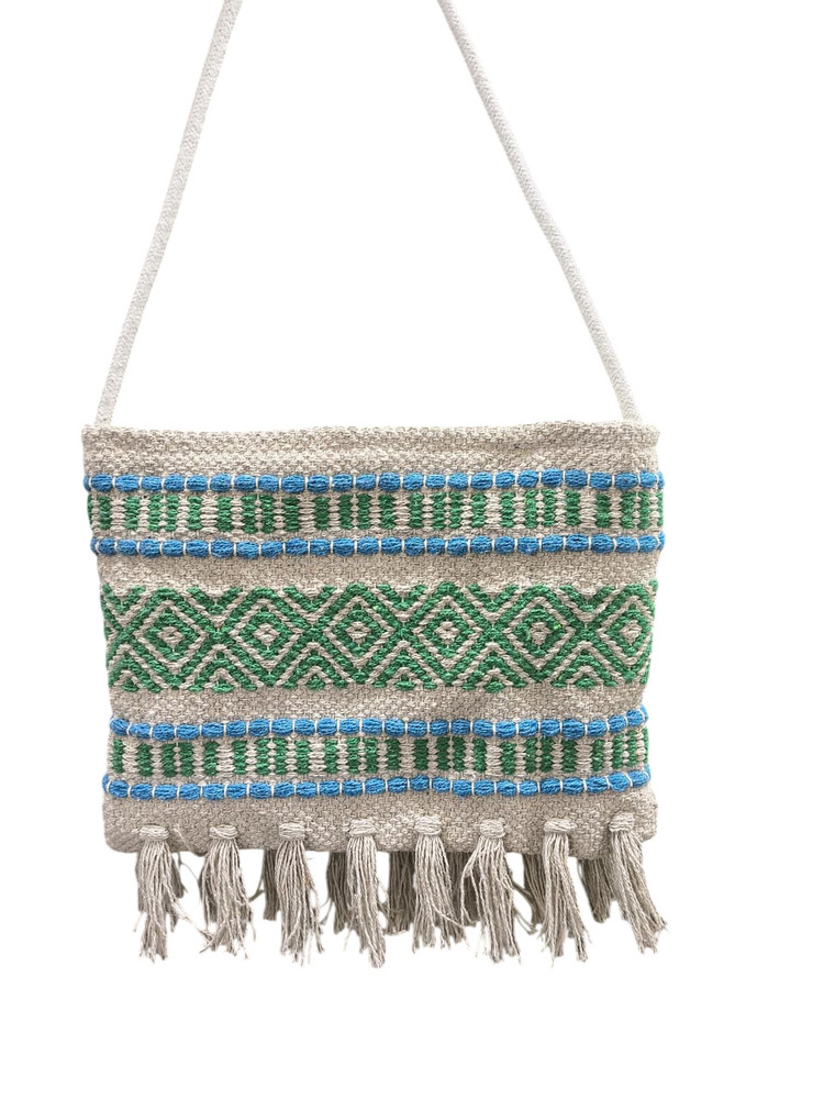 Boho Style Handwoven Cotton Sling Bag