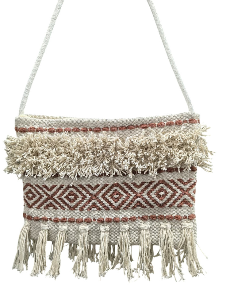 Cream Woven Sling Bag