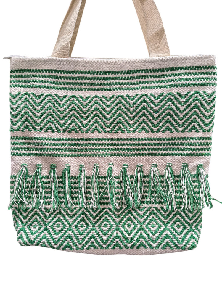 Green Cotton Hand Bag
