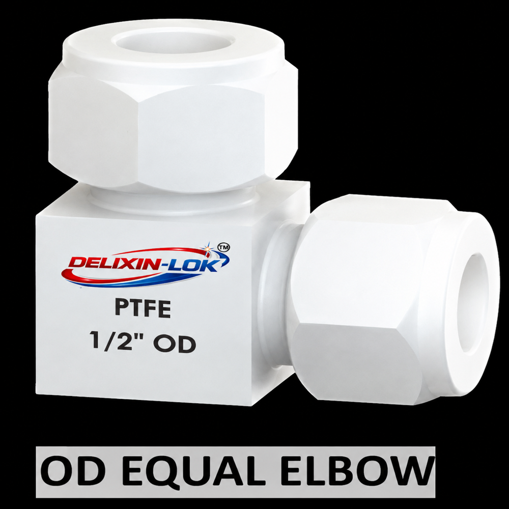 Ptfe Equal Elbow - Color: White