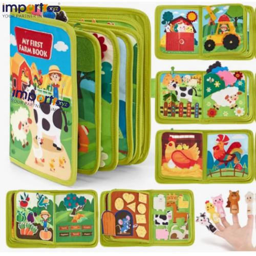 Busy Board Farm Quiet Book Backpack - Age Group: 3+