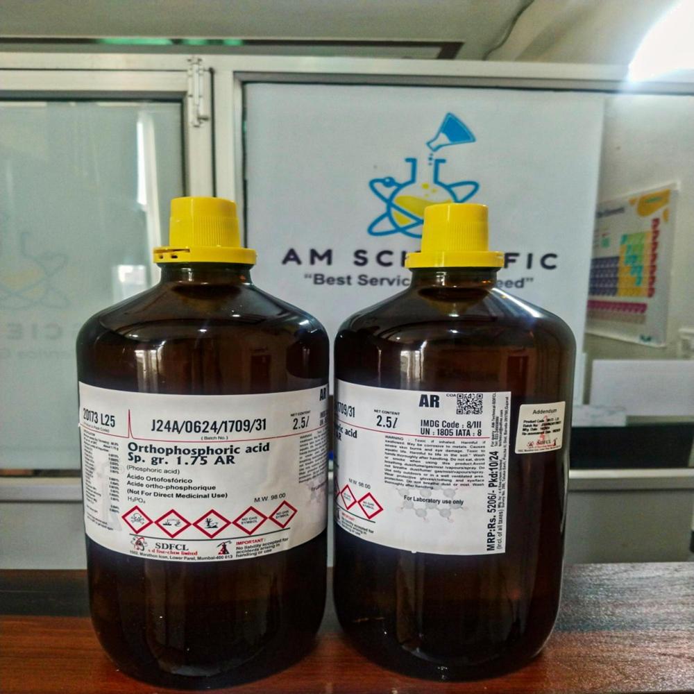 Orthophosphoric Acid Sp Gr 1.75 AR 2.5Ltr
