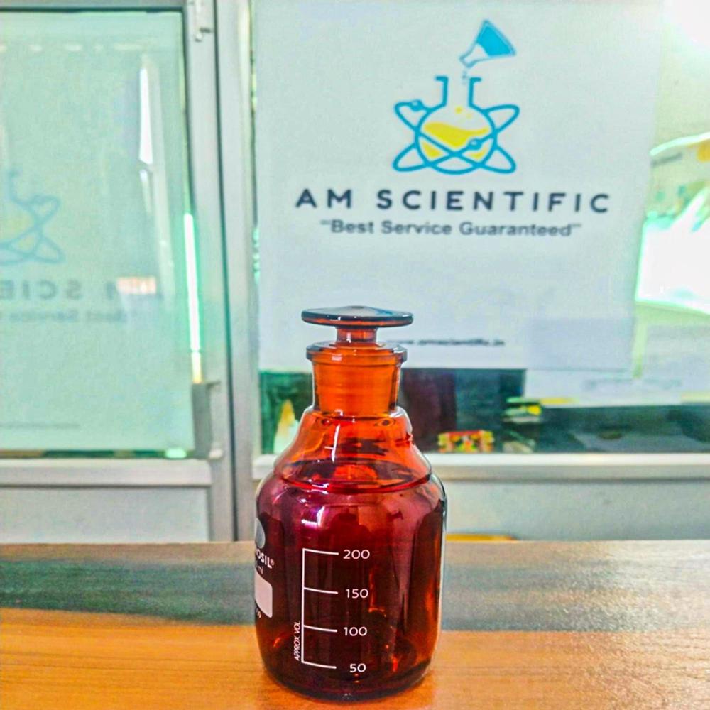 Reagent Bottles Narrow Mouth With IC Glass Stopper Amber 250ml