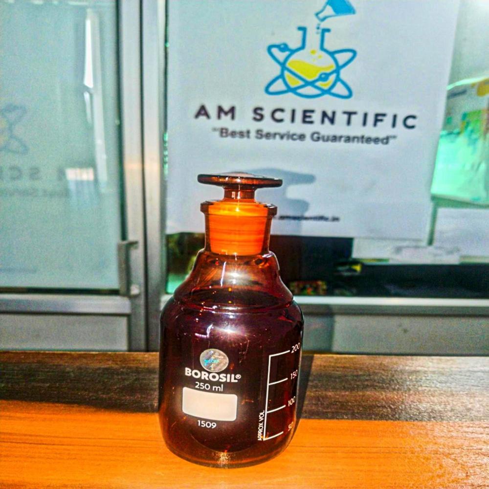 Reagent Bottles Narrow Mouth With IC Glass Stopper Amber 250ml