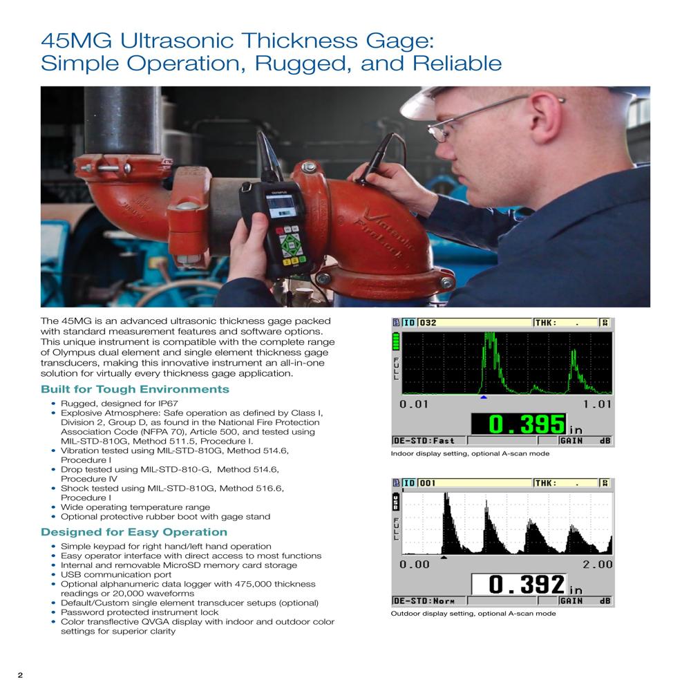 45mg Ultrasonic Thickness Gauge Olympus