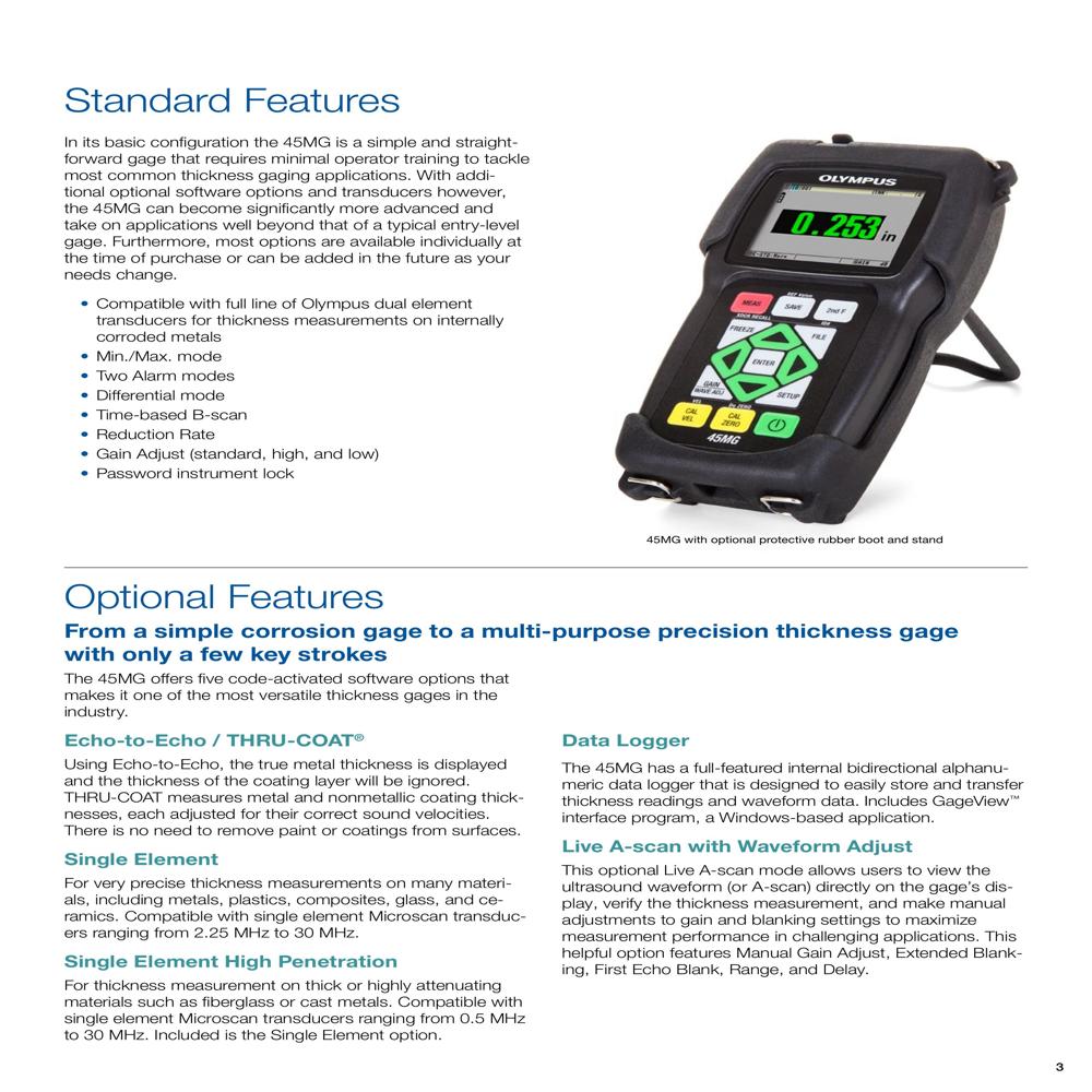 45mg Ultrasonic Thickness Gauge Olympus