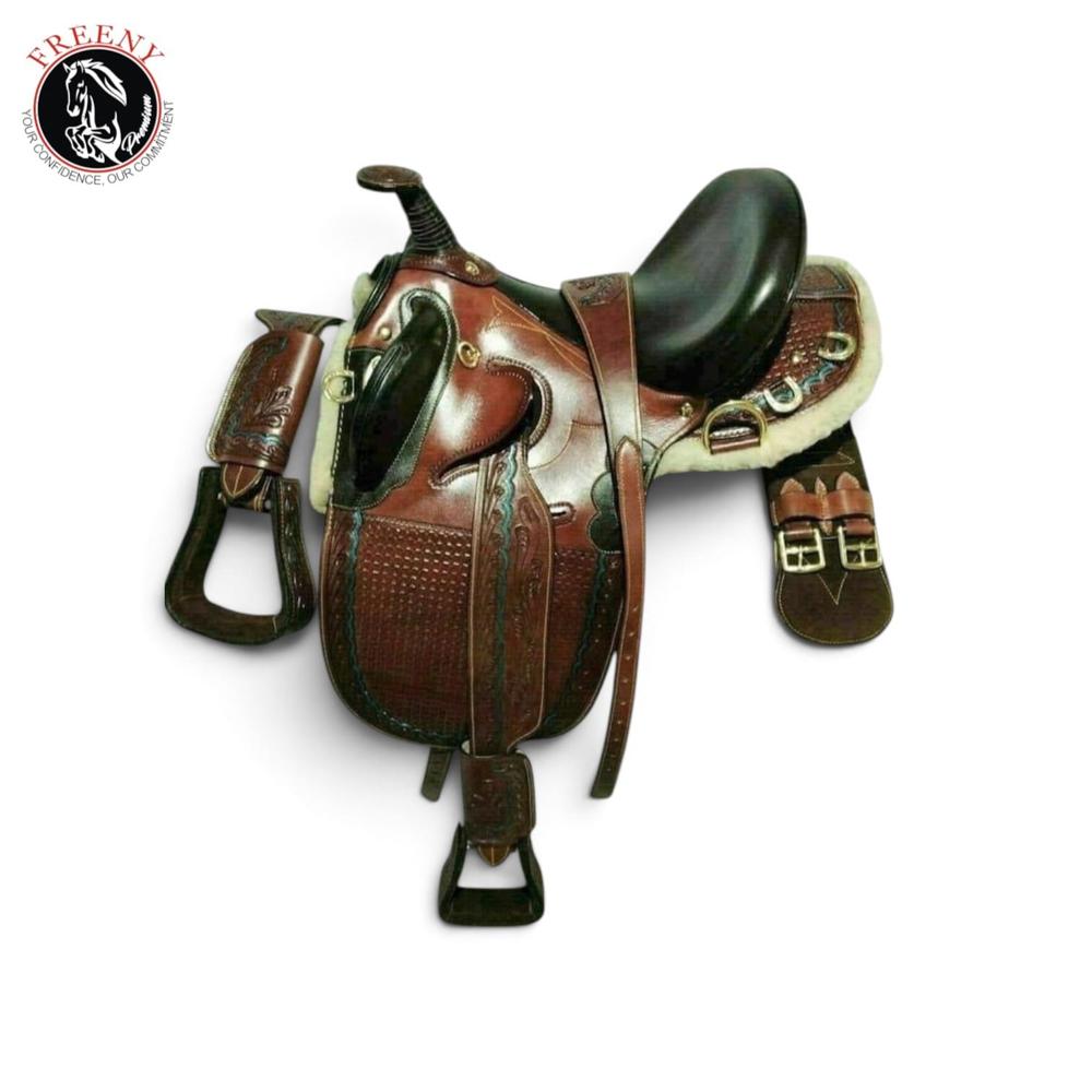 Australian Stock Saddle - Color: Brown