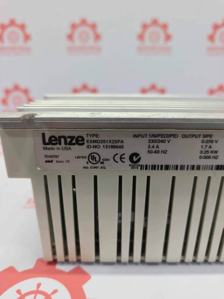 LENZE ESMD251X2SFA Compact, 0.25 kW (1/3 HP) Variable Frequency Drive (VFD)