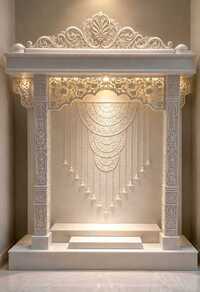 Pura Cnc Work White Marble Best Quality And Luxury Design Size 8X4X3