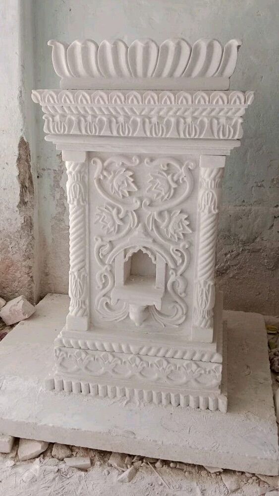 Tulsi Boat Ghar Ke Liye White Marble Makrana Size 36X22X22