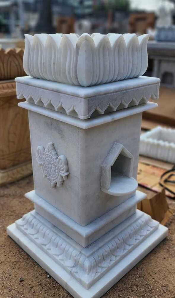 Tulsi Boat White Marble Size 36X24X24