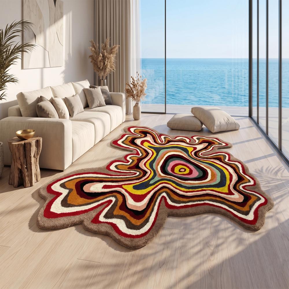 Irregular Shape Rug Handmade Custom Area Rug Modern Abstract Floor Carpet for Living Room Bedroom Home Decor