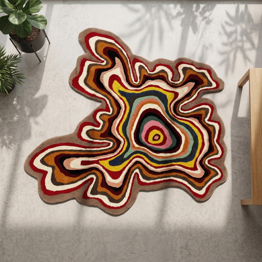 Irregular Shape Rug Handmade Custom Area Rug Modern Abstract Floor Carpet for Living Room Bedroom Home Decor