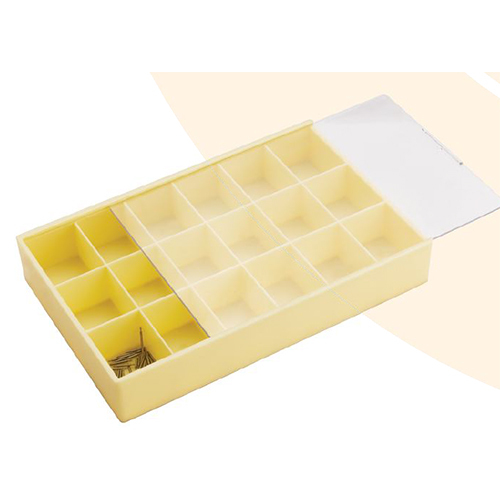 Large Box Plastic with 18 Compartments (Ivory)