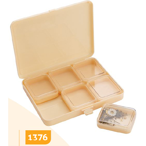Box Plastic with 6 Square Plastic Tins