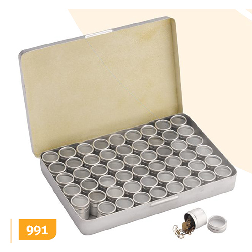 Aluminium Box with 54 Glass Top Aluminium Tins