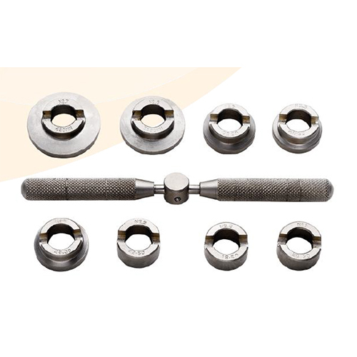 Rolex Opener with 8 Dies in a Wood Box