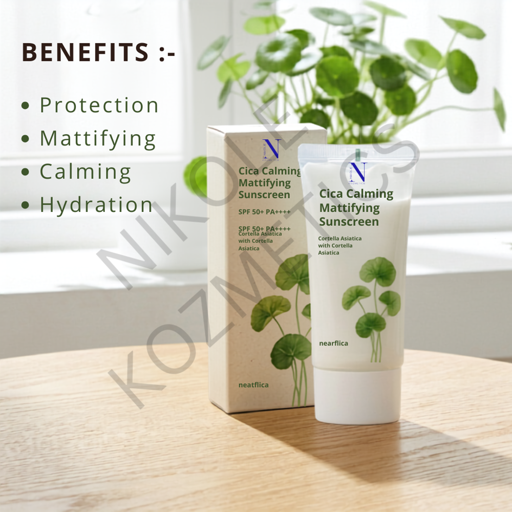 Cica Calming Mattifying Sunscreen - Attributes: Smudge Proof