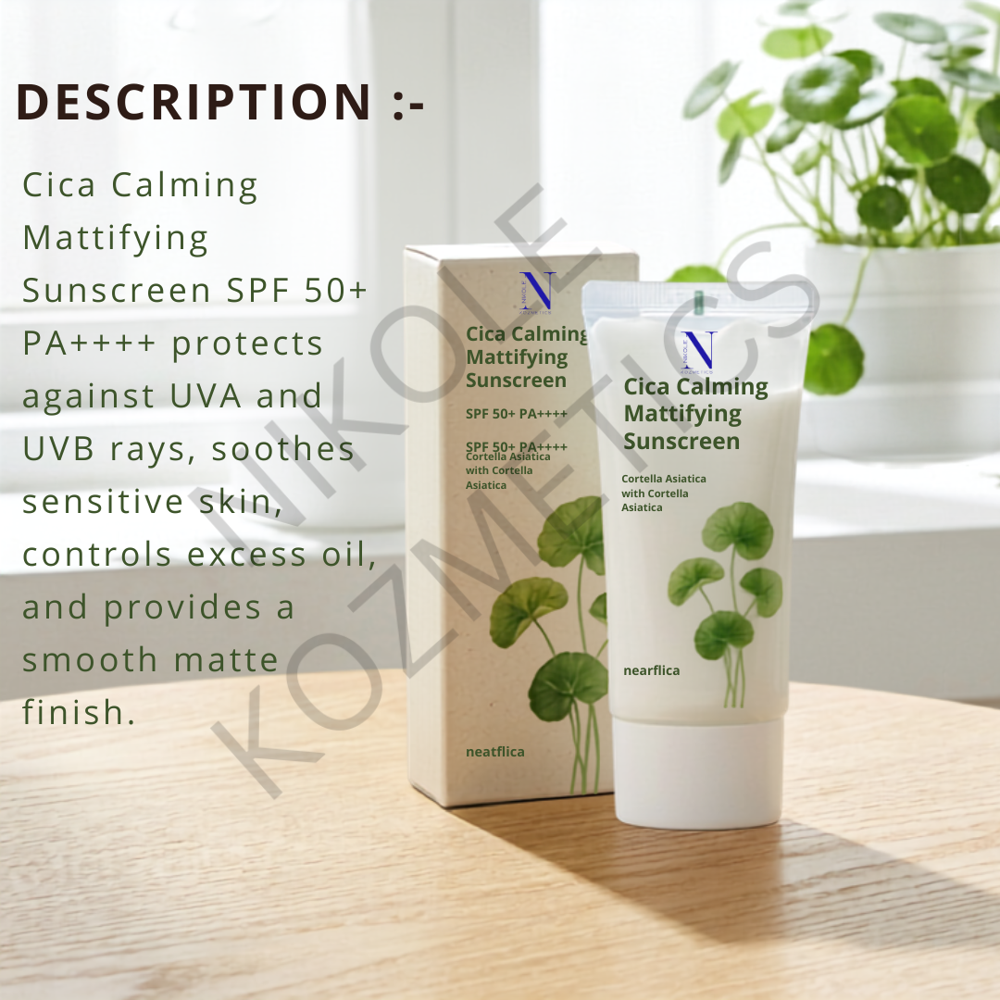Cica Calming Mattifying Sunscreen - Attributes: Smudge Proof